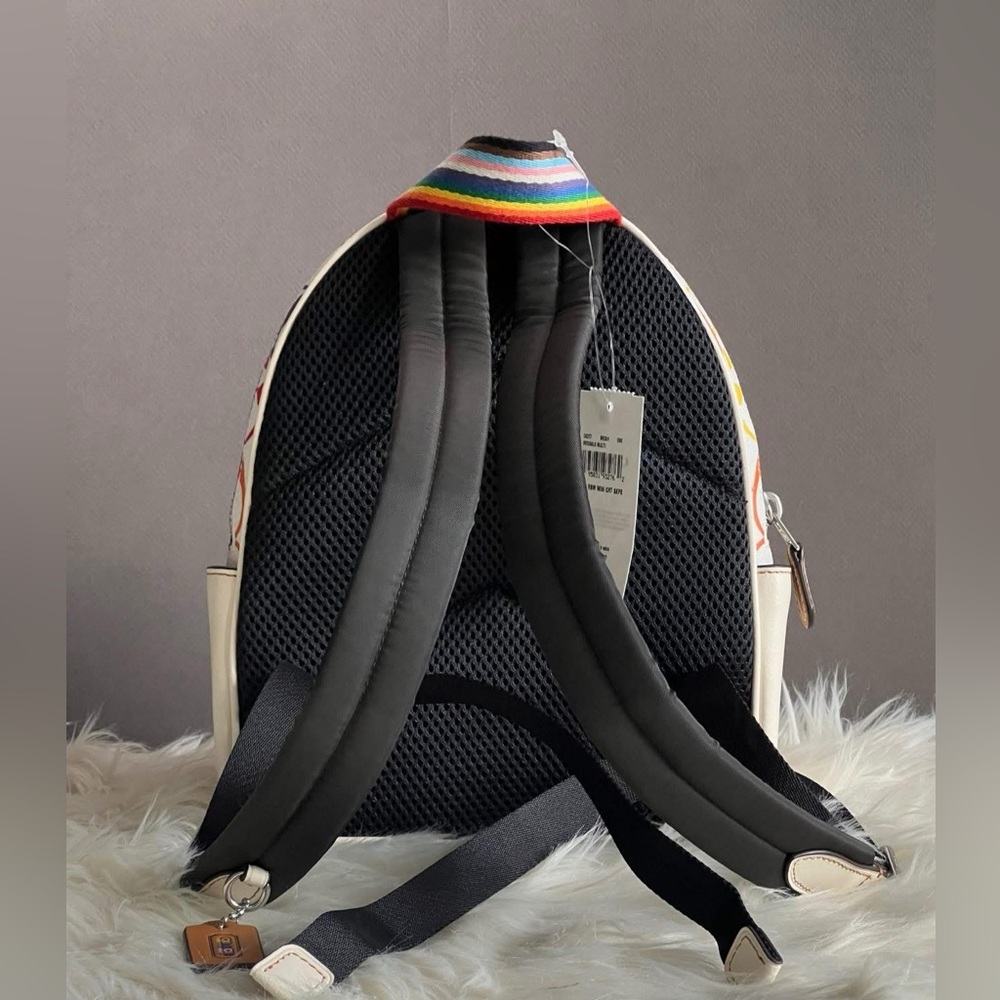 CK377- Coach Mini Court Backpack in Rainbow Signature Canvas - Picture 6 of 15